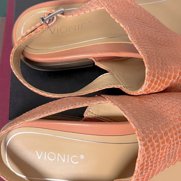 NWOT Vionic Citrine Ella Slingback Buckle Coral Sandals Sz 9 Summer Vacation - Picture 3 of 7